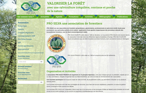 Page d'accueil du site prosilva.fr sur la sylviculture irrégulière des forêts